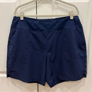 LANDS’ END Swim Shorts Pull On Navy Blue Womens Size 1X 16W-18W